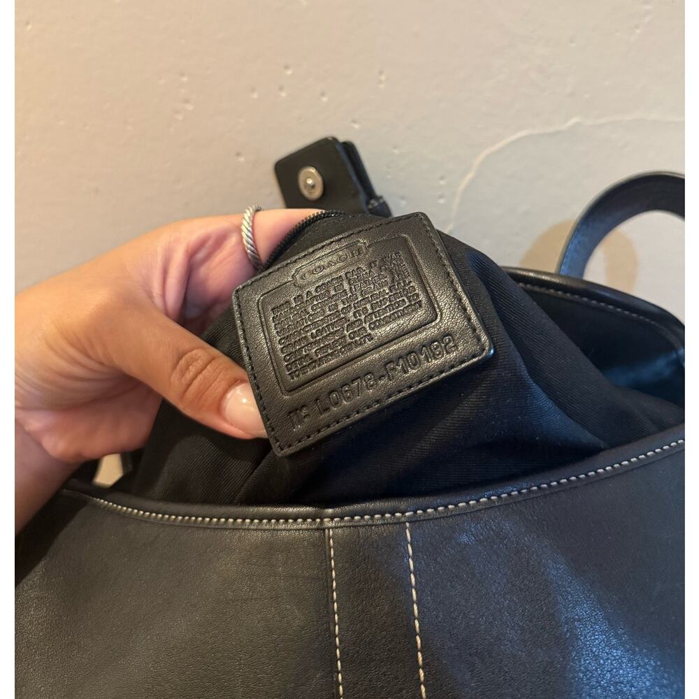 Coach Vintage Black Shoulder Soho Soft Leather Flap Bag Silver metal - Picture 13 of 13